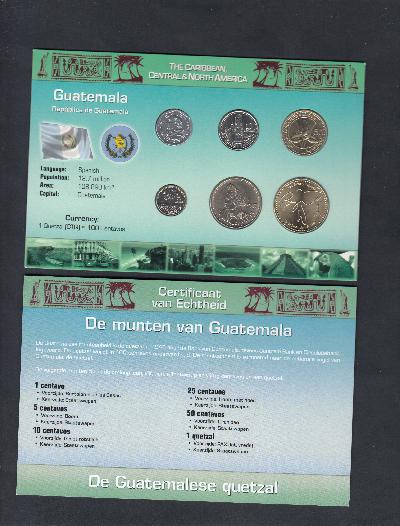Beschrijving: 1,91 Quetzal Set(6)